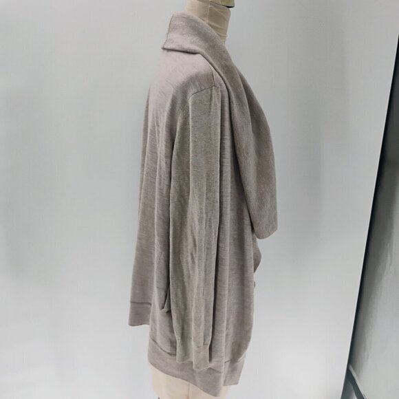 allsaints 100% wool long lined sweater cardigan pockets beige dahlia cardigan - Picture 11 of 15